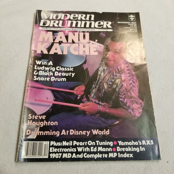 Dec. 1987 Modern Drummer Manu Katche, Steve Houghton, neil Peart Tuning - Picture 2 of 9